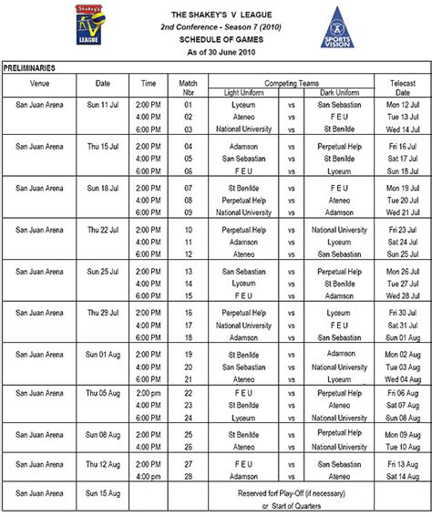 shakey's v league schedule